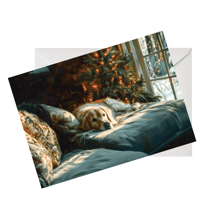 Set of 10 Golden Retriever Greeting Cards – Single Image Design, Blank Inside