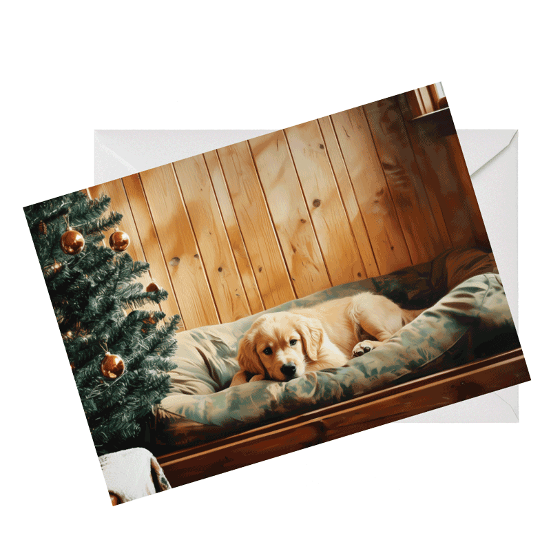 Set of 10 Golden Retriever Greeting Cards – Single Image Design, Blank Inside